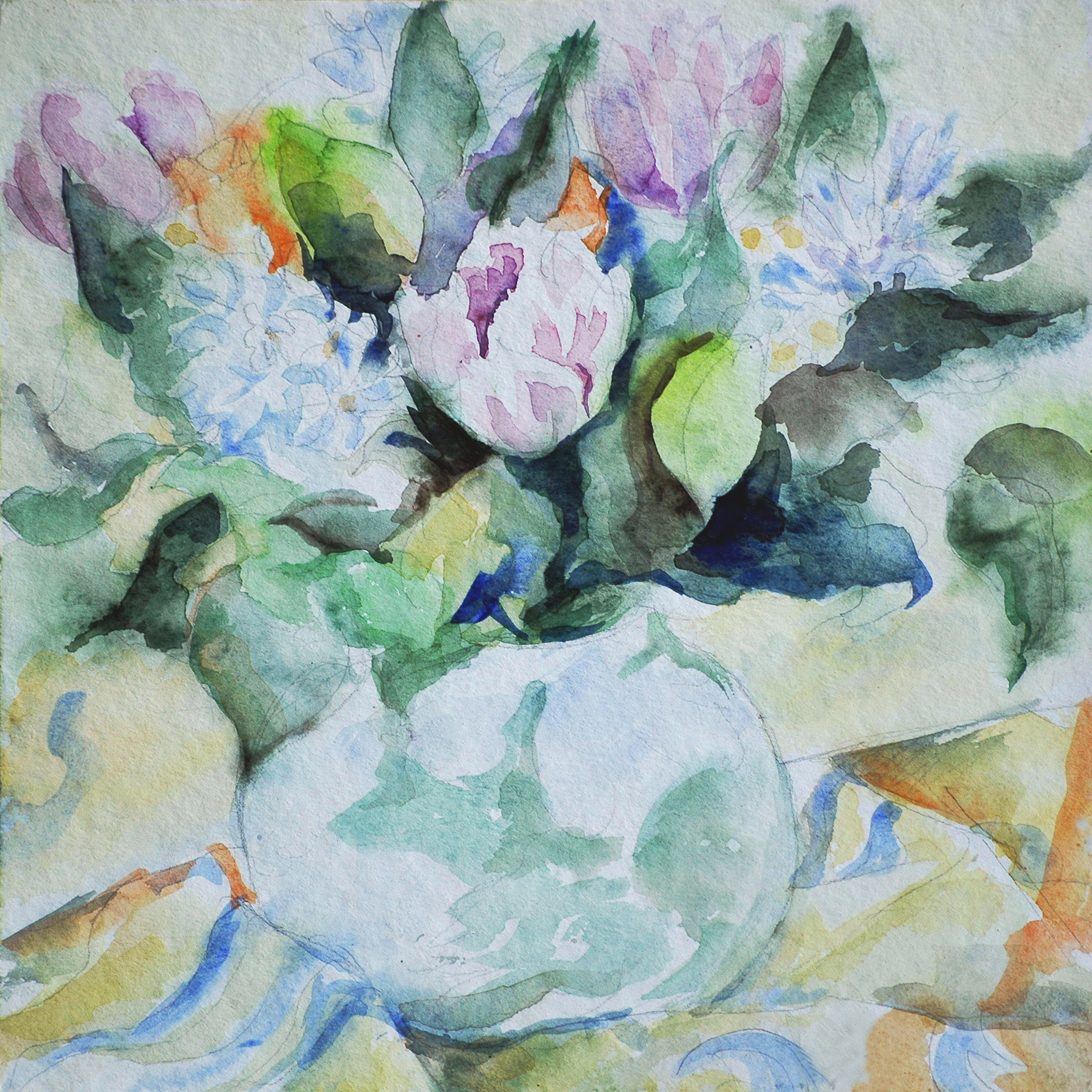 bouquet de fleurs, aquarelle