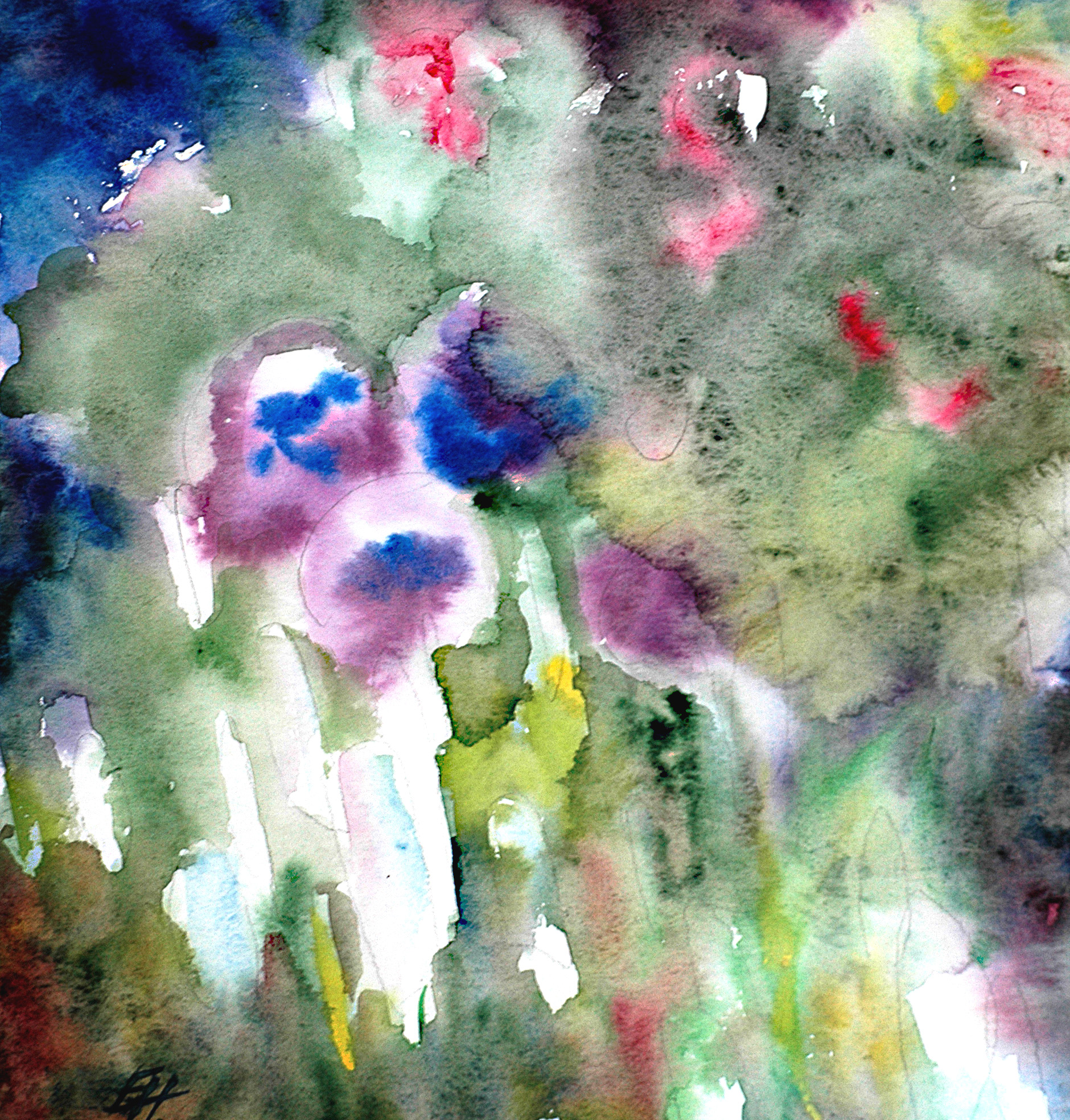 enchanted garden, watercolour