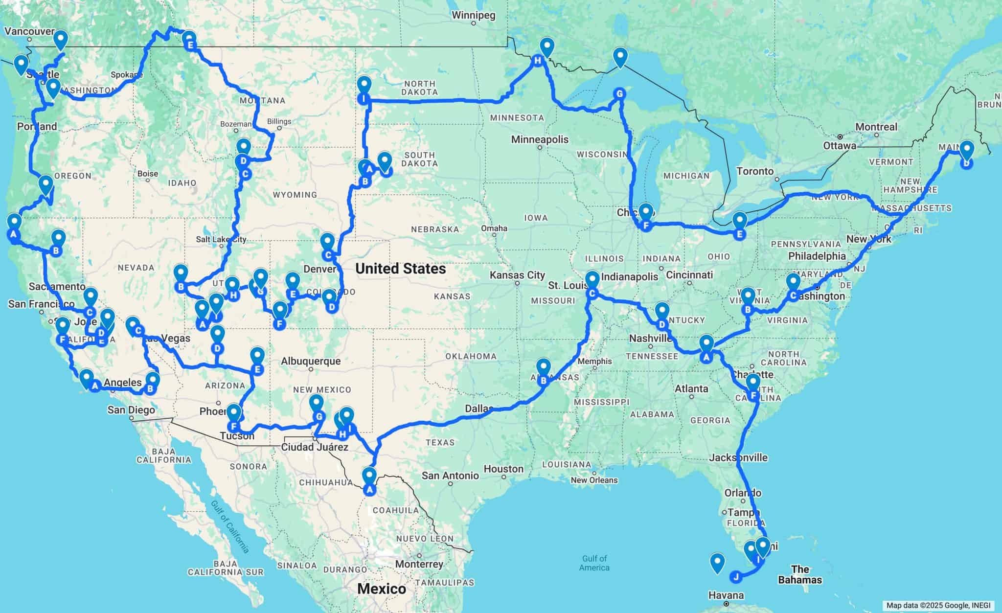 Lower 48 National Parks Road Trip Itinerary Guide Katie And Joe On The Go Mapimage 3 2048x1253 