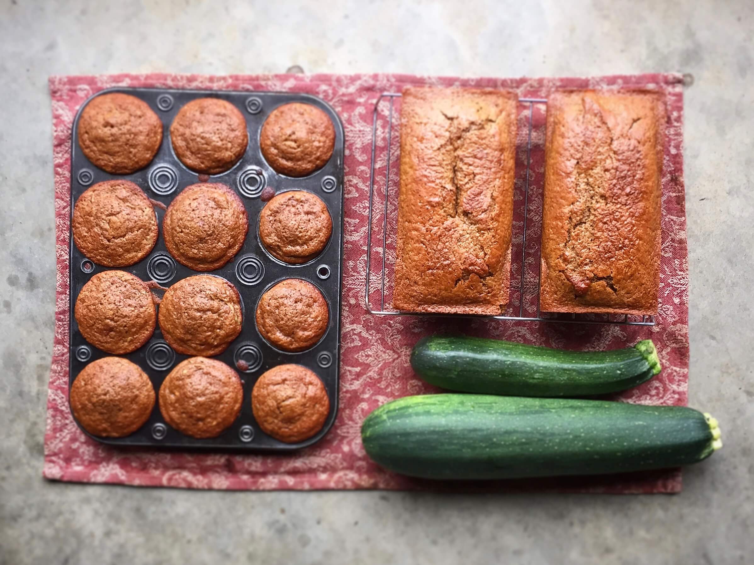 Gluten-free, egg-free, dairy-free zucchini bread and muffins