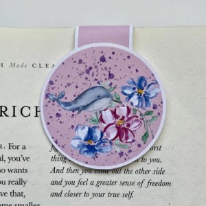Whale and Florals Magnetic Bookmark