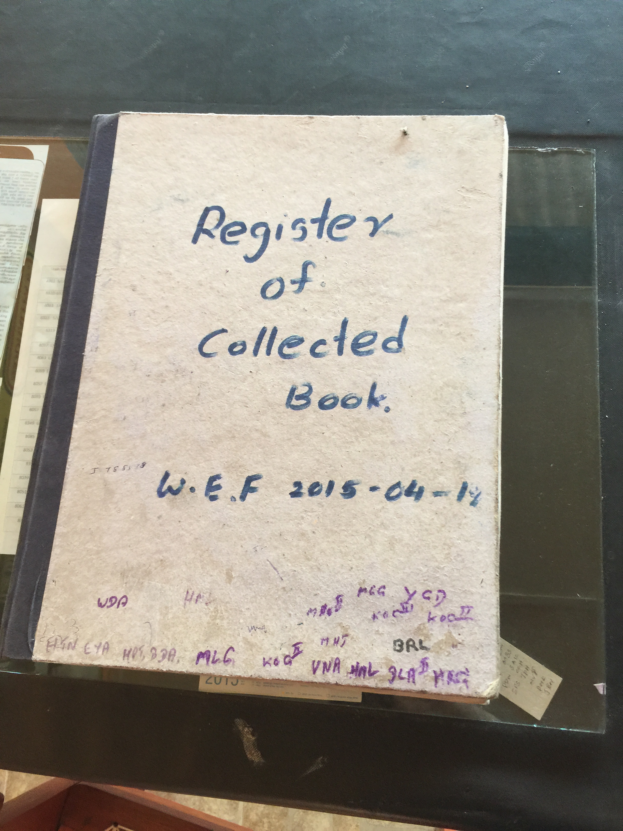 Register of Collected at Hikkaduwa
