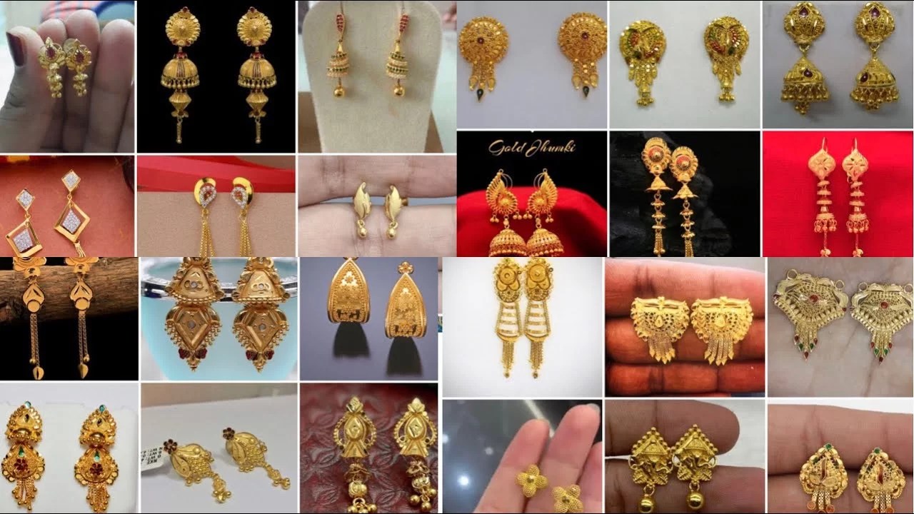 Gold Light Weight Earrings || Latest 