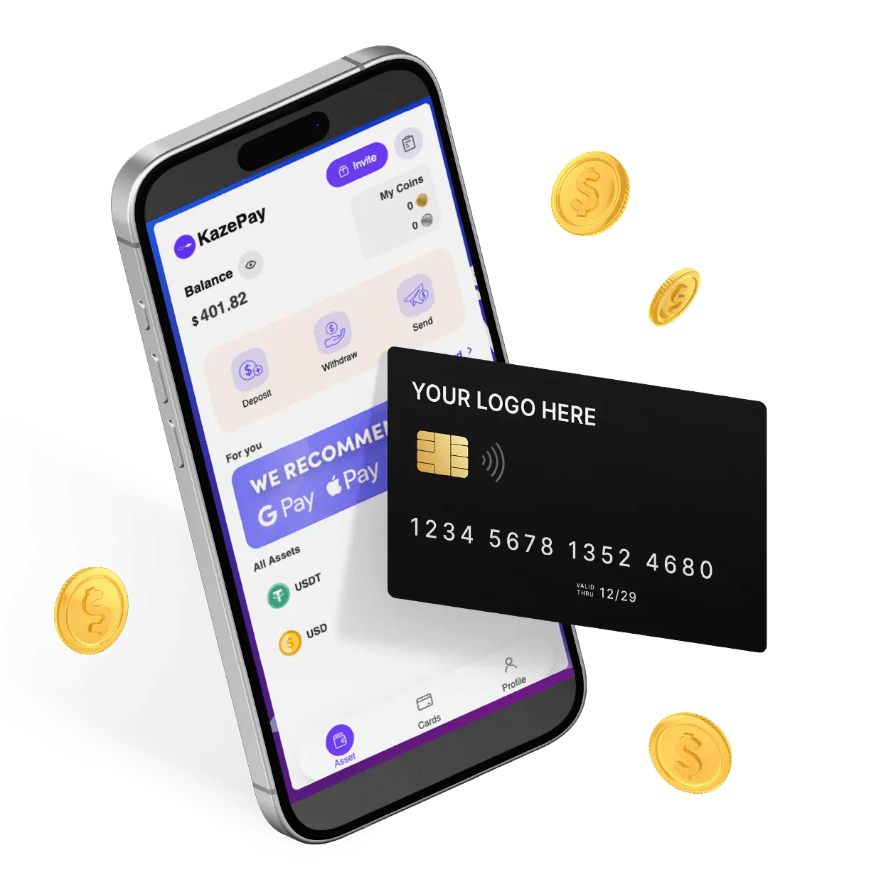 White Label Crypto Card - KazePay Spend Crypto With Ease - Crypto Debit Card