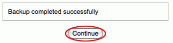 Image of Moodle Backup completed successfully Image of Moodle Backup completed successfully