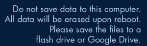 Image of Warning to Not Save on Flash or Cloud