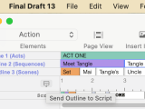 How Do I Send Outline Elements To My Script Final Draft