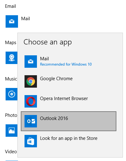 Windows Setting The Default Mail Program