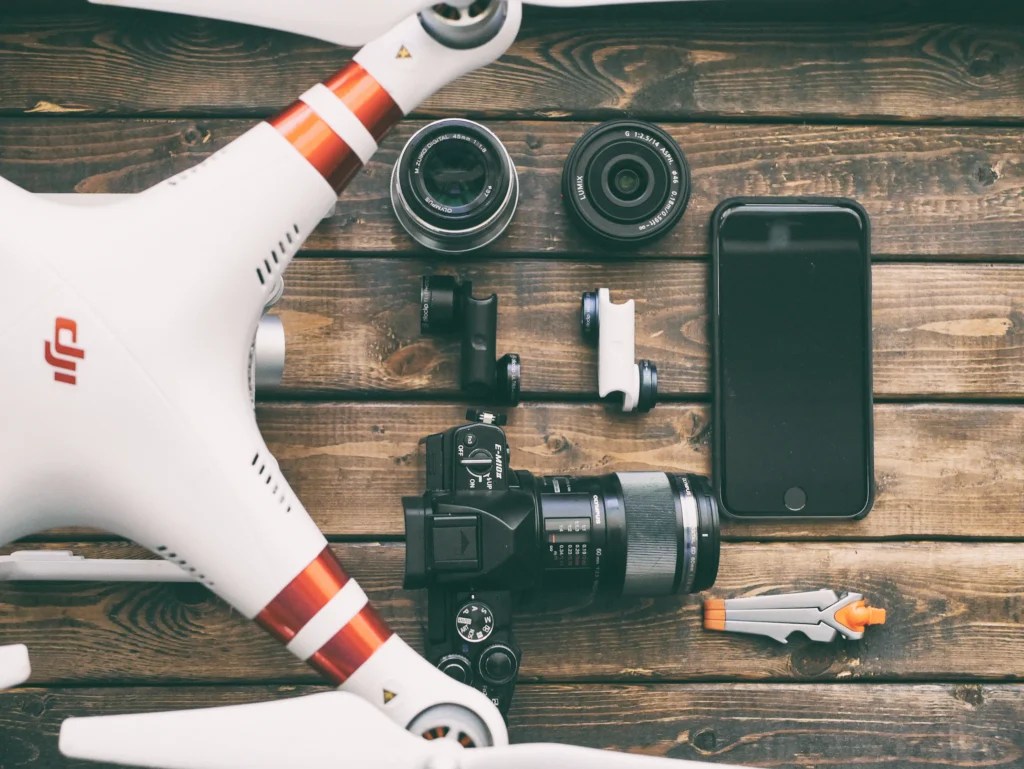 a majestic dii drone with its accessories