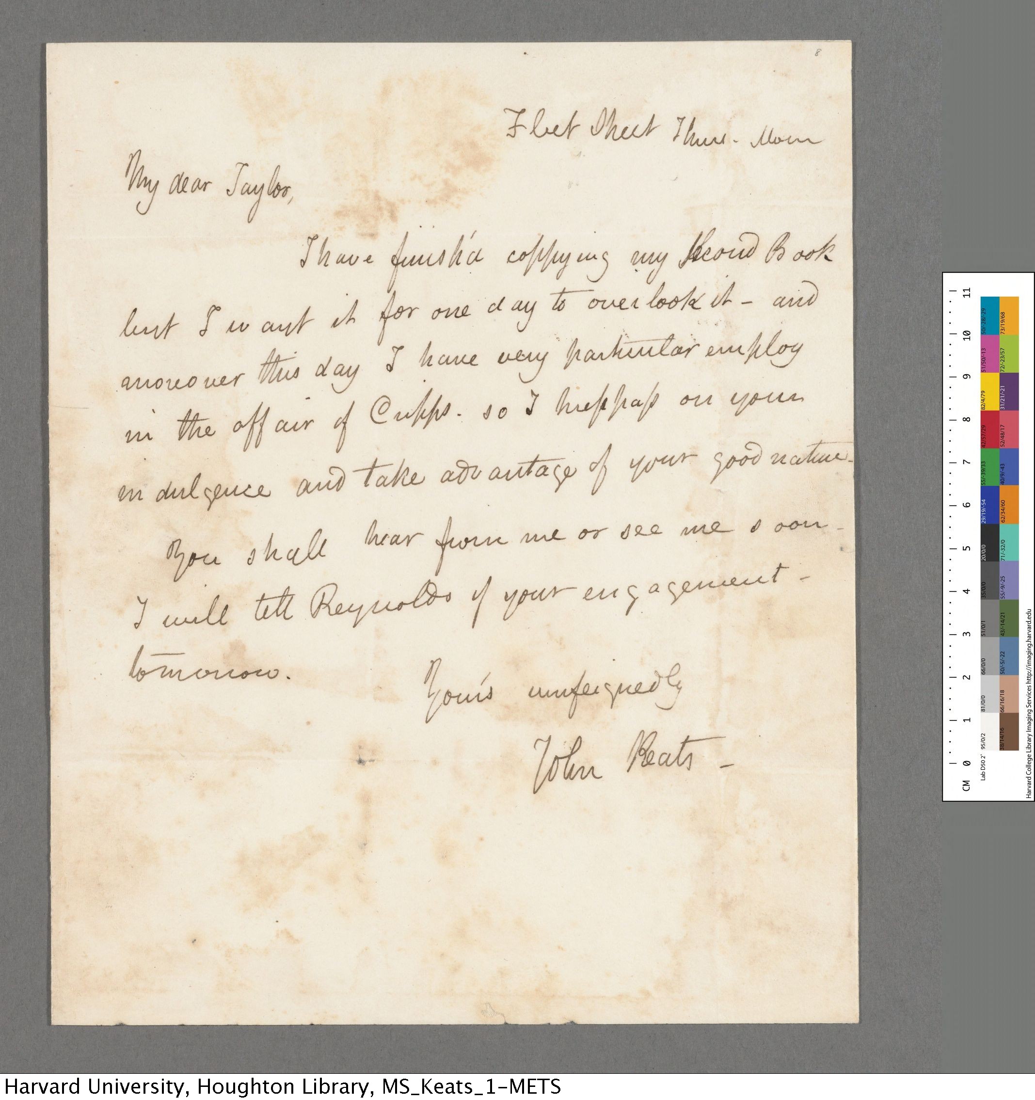 キーツ 詩 原稿ファクシミリKeats: Poetry Manuscripts John Keats