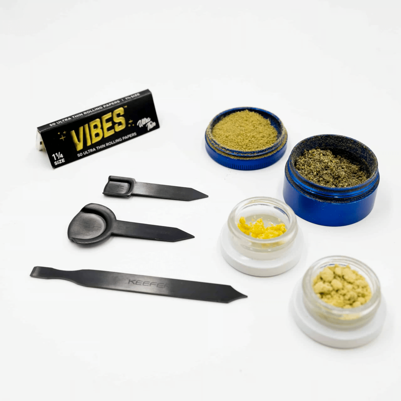 Complete Keefer Scraper kit with carrying pouch for cannabis accessories