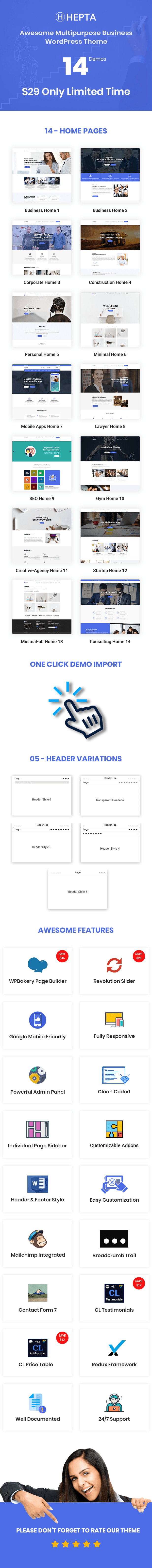 Hepta - Multipurpose Business WordPress Theme
