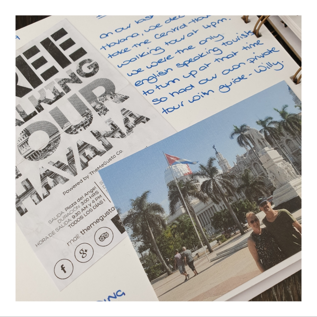 inside page of a scrapbook containing text a photo and a leaflet keepsake