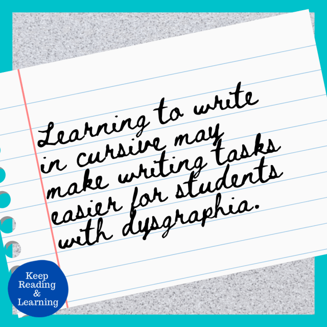 Learn cursive for dysgraphia