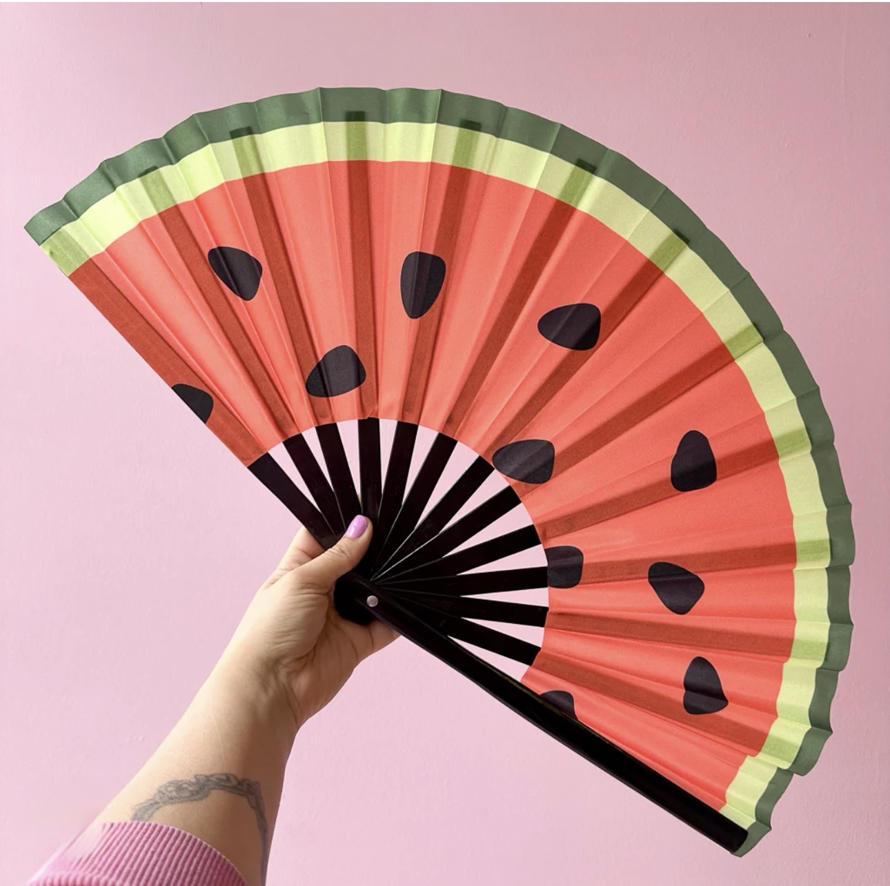 Watermelon folding fan
