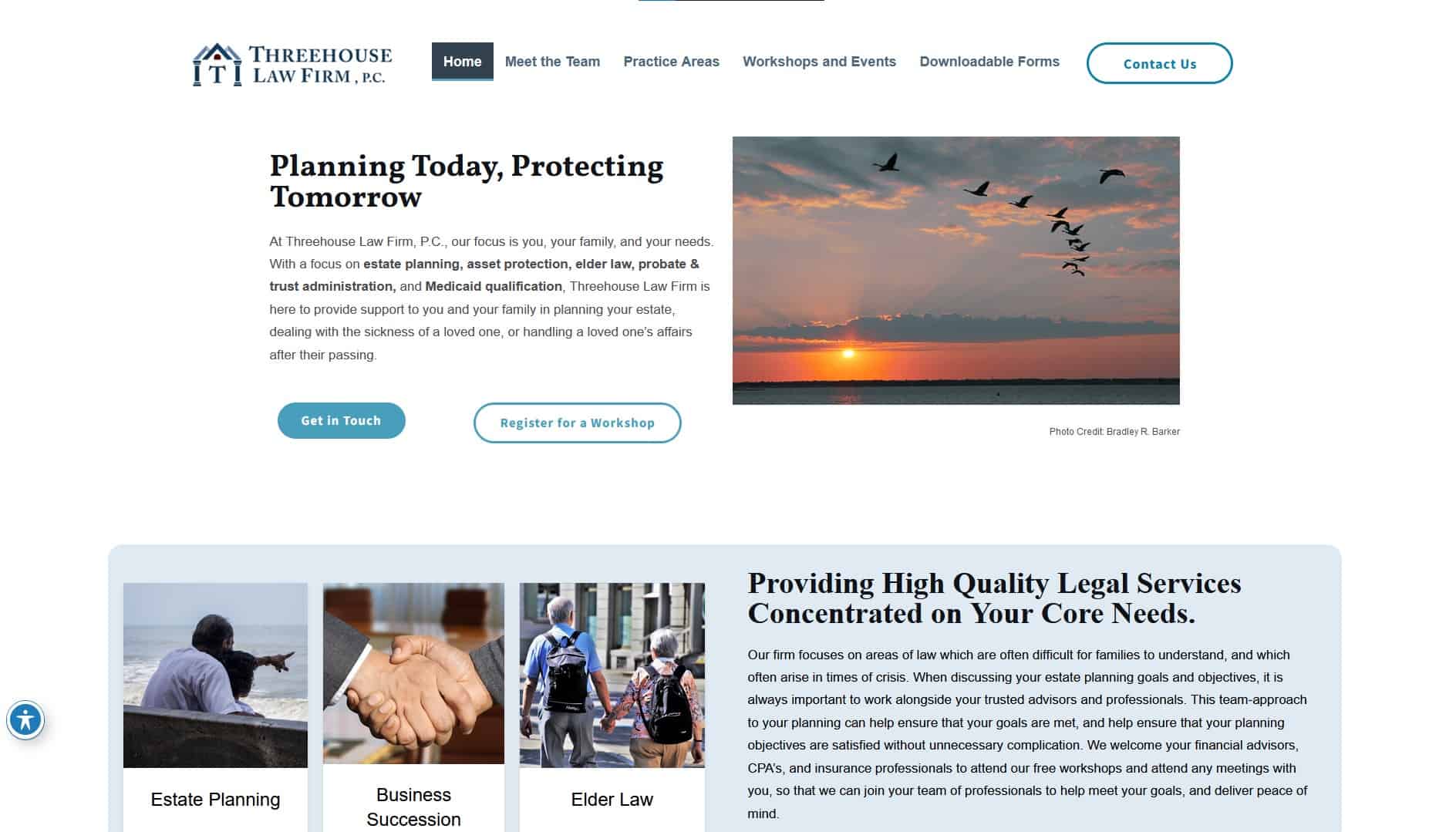 ThreehouseLawFirm Website Front Page