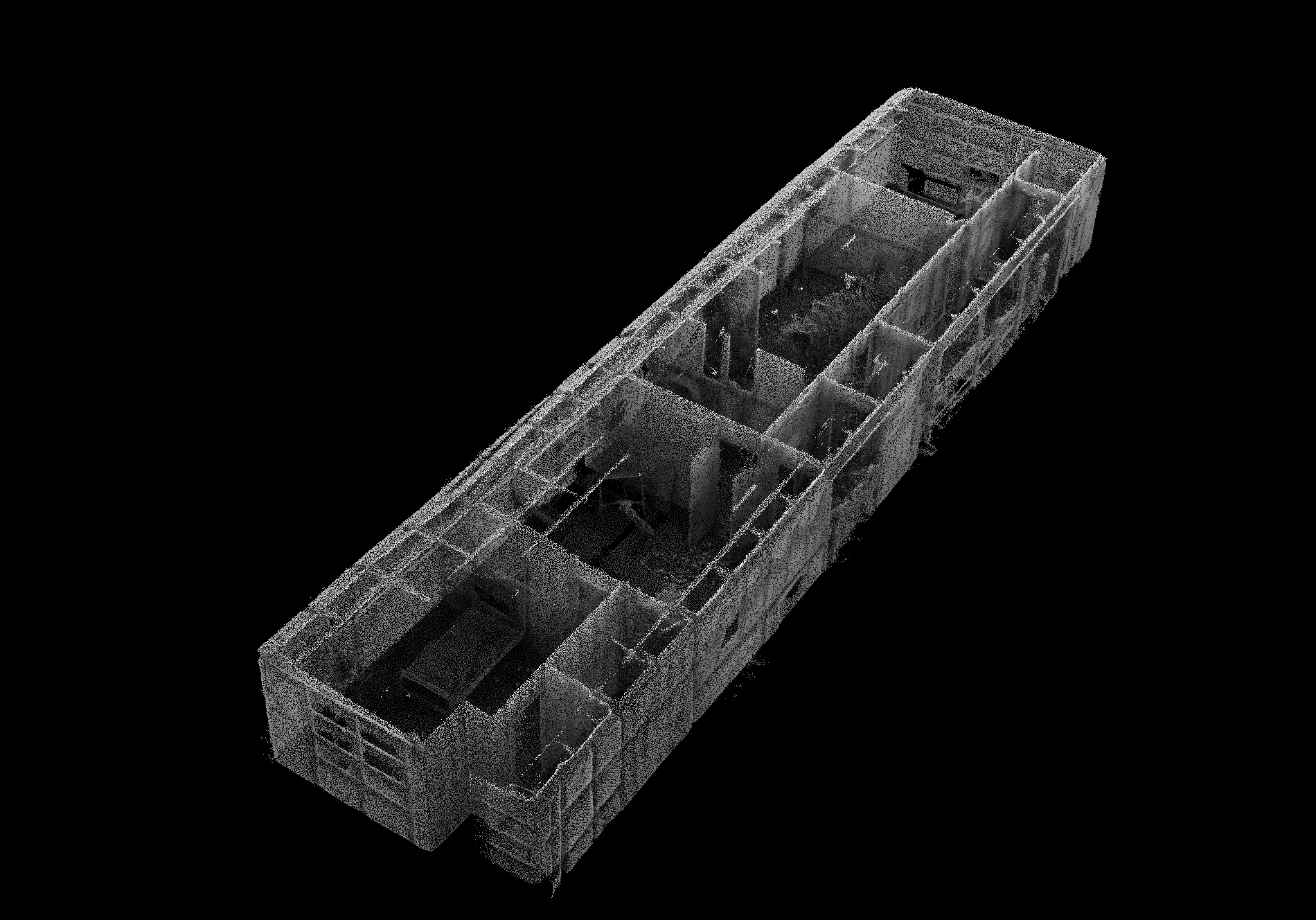 Peel Island Lazaret Doctor's residence. Sacnned using a ZebRevo by Troy Cordie (CSIRO and QUT) and Jonathan Roberts (QUT). Visualiation by Jonathan Roberts.