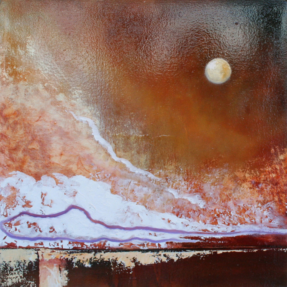 Moon 24"x24" oil and resin on canvas