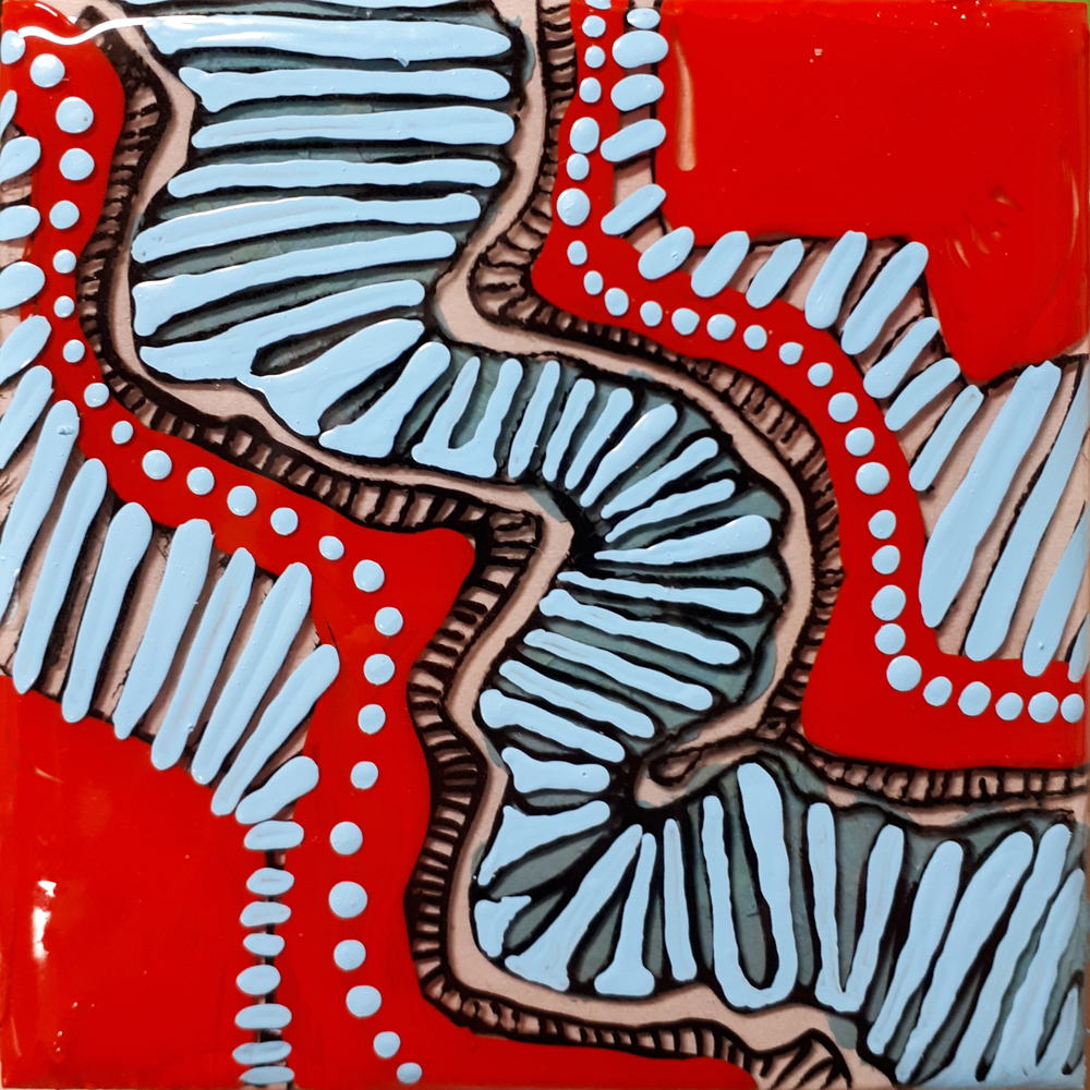 Innominate 4"x4" oil and resin on panel