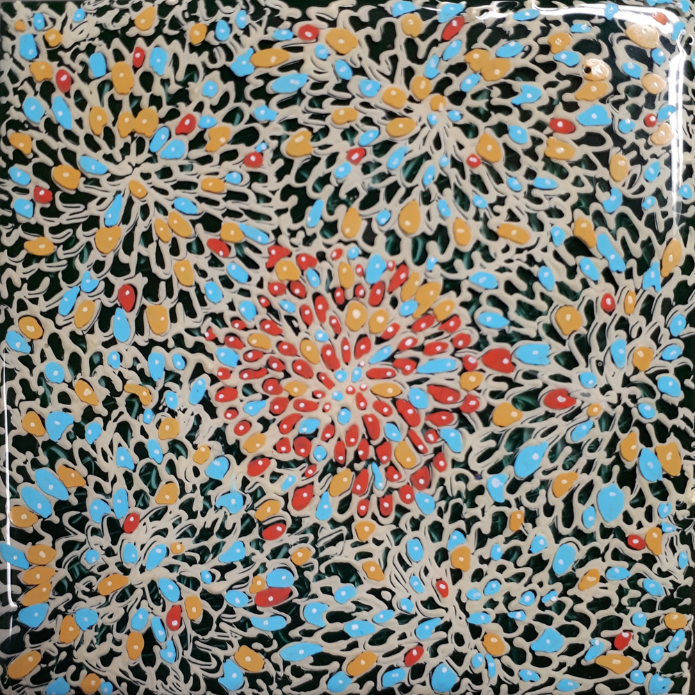 Swarm 4"x4" oil and resin on panel