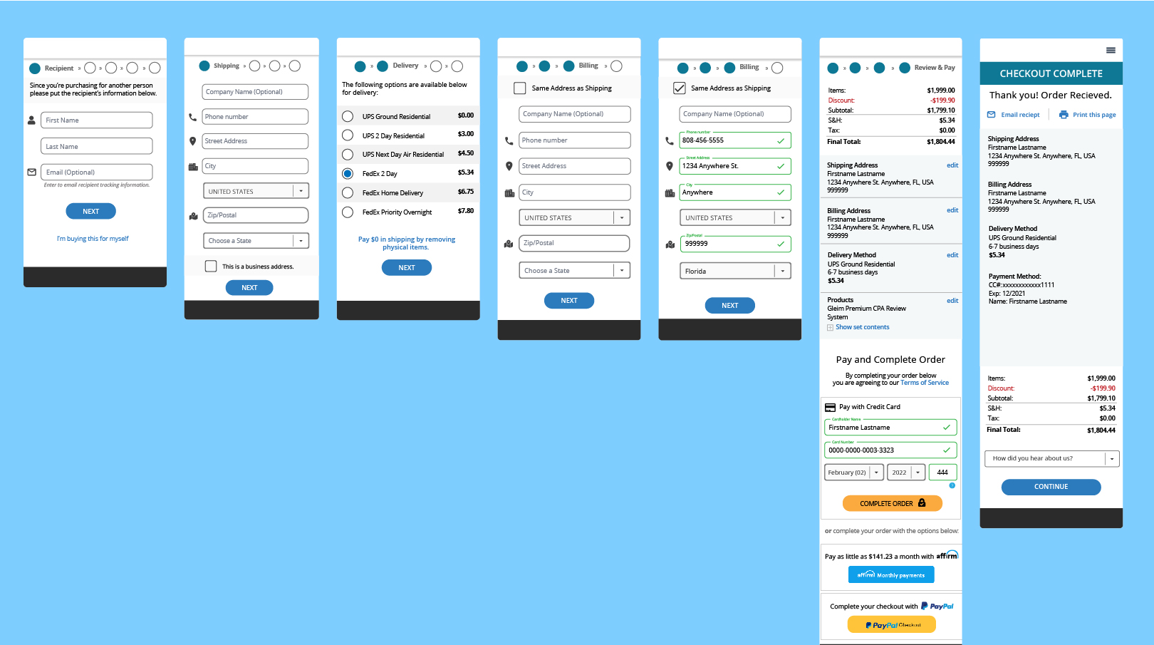 Mobile Checkout Process Flow
