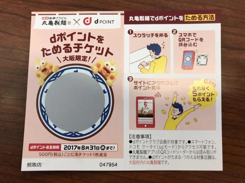 dポイントをためるチケット