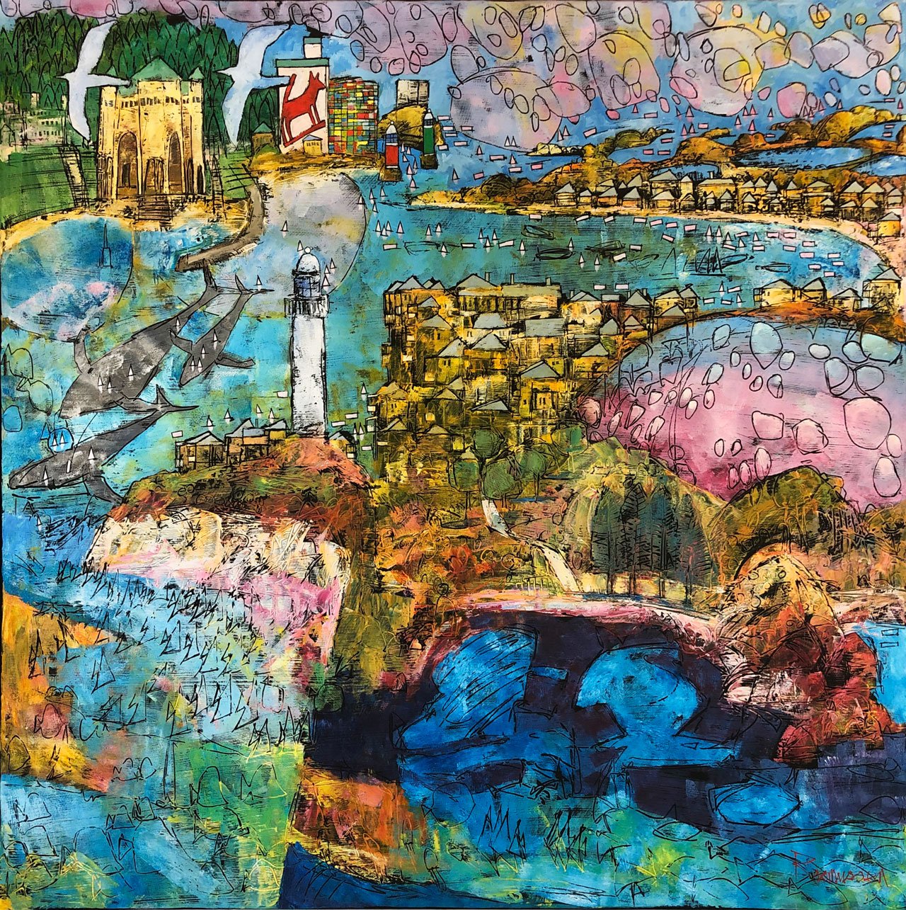 QL65 Rottnest Ken Rasmussen Oil on Linen 120cm x 120cm