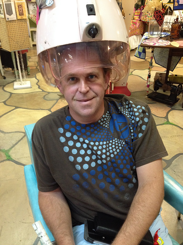 Me...getting my hair done at the Creation Station