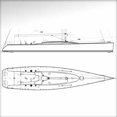 "Peligroso" 68' Racing Sled Drawing
