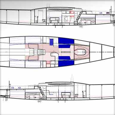 "Peligroso" 68' Racing Sled Drawing