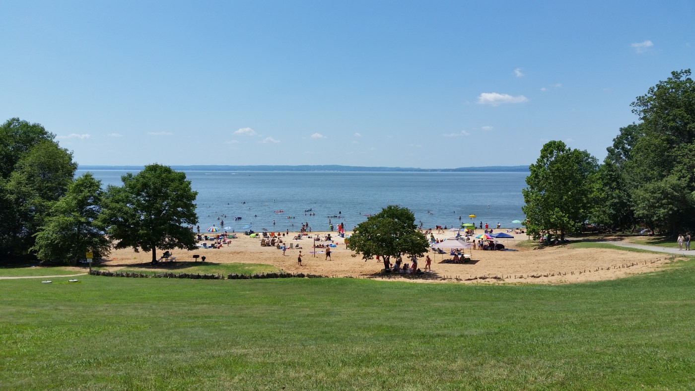 The beach a short drive from the campground.