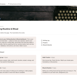 Writing Routine & Ritual Notion Template