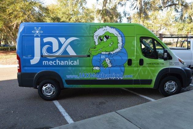 Large format print on van