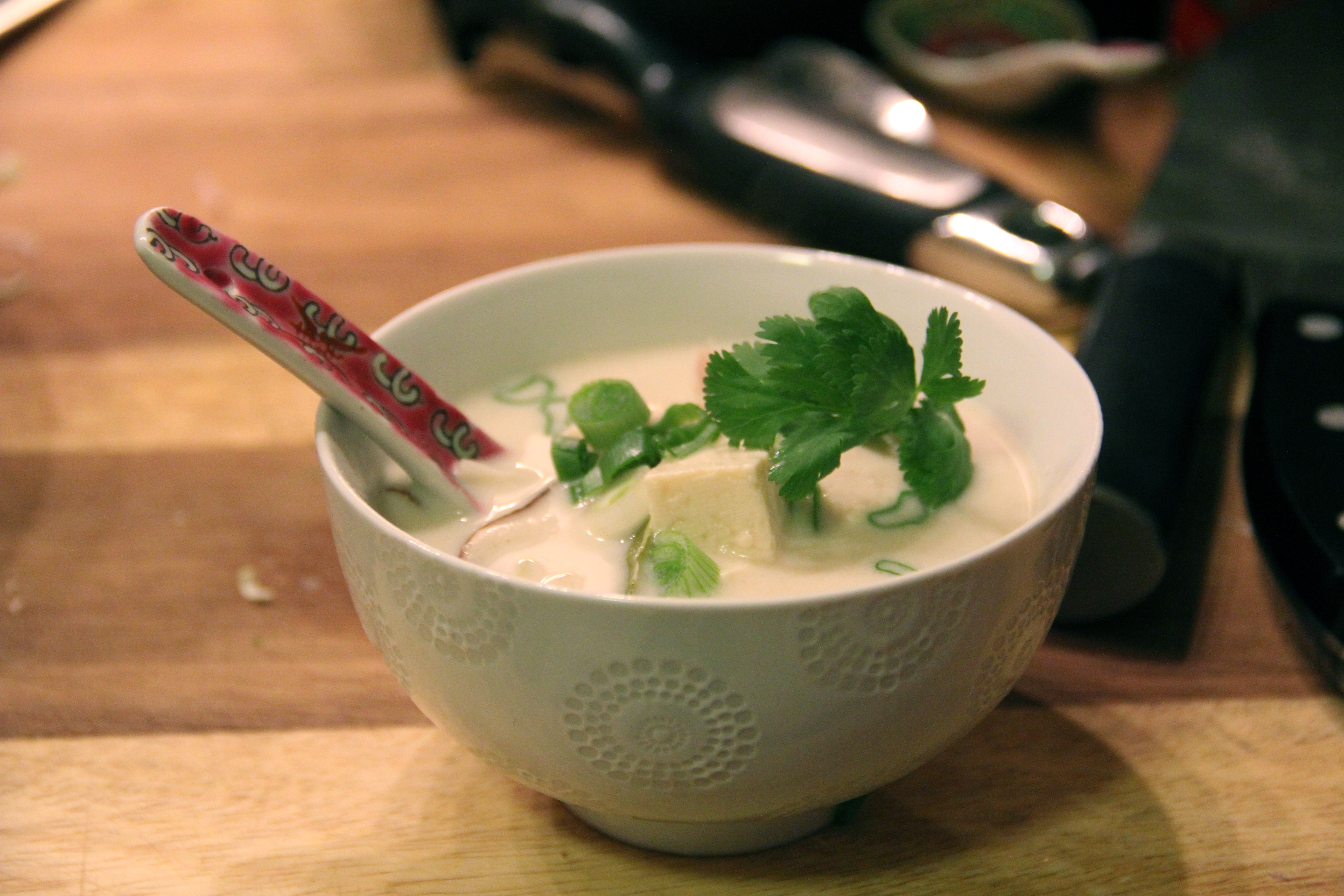 Thai Galangal Mushroom Tofu Coconut Soup © KETMALA’S KITCHEN 2012-13
