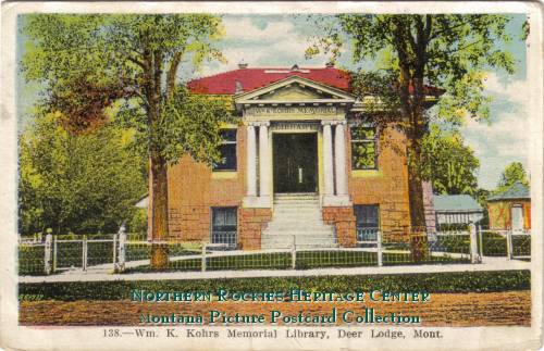 Postcard shows Montana library