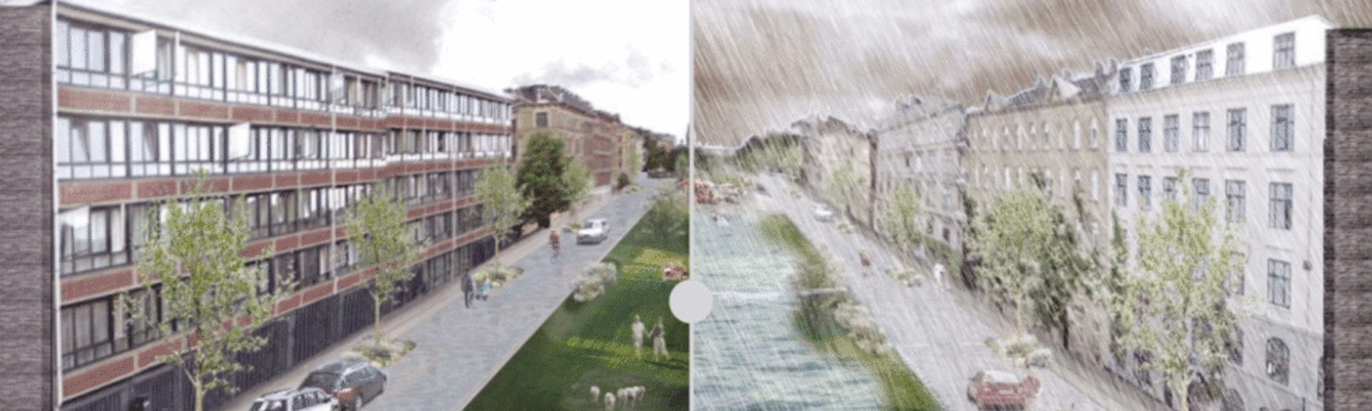 Copenhagen, nature based infrastructure, before and after