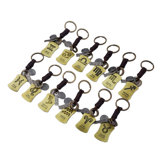 Custom Virgo Zodiac Keychain – Leather & Zinc Alloy Constellation Gift