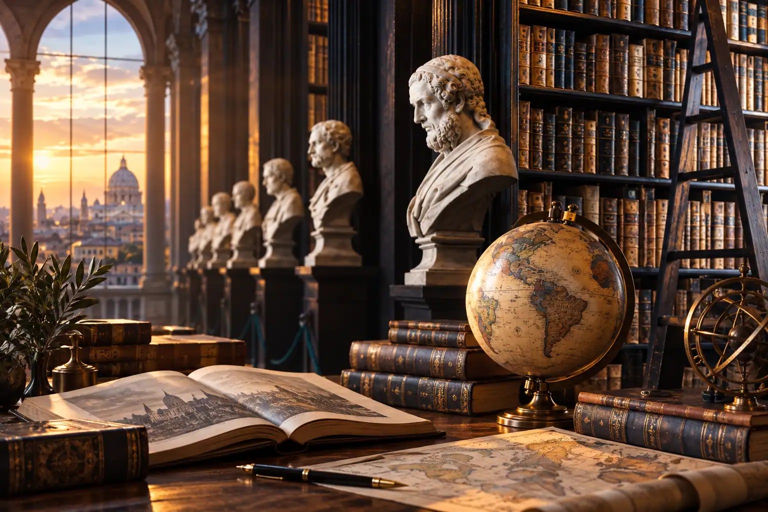 Historic library symbolizing the pursuit of knowledge, intellectual freedom, and the shared foundations that shape understanding across generations.