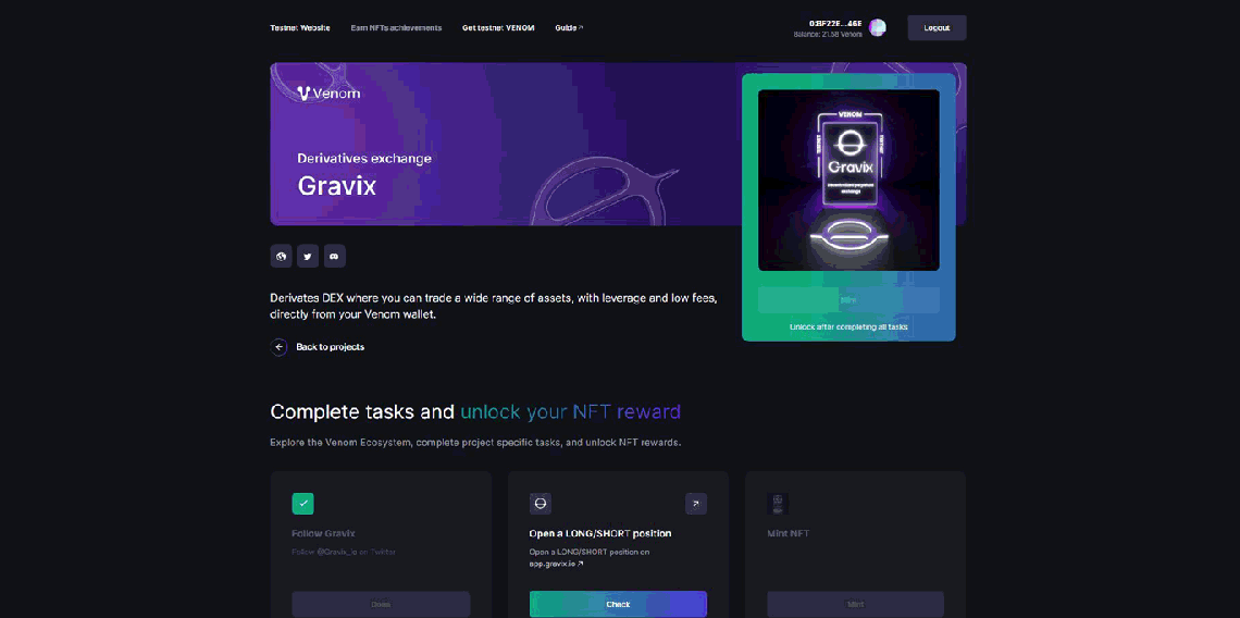 Venom Testnet Campaign task 11