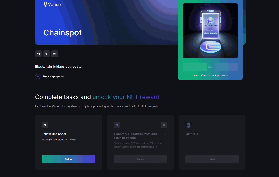 Venom testnet task 18