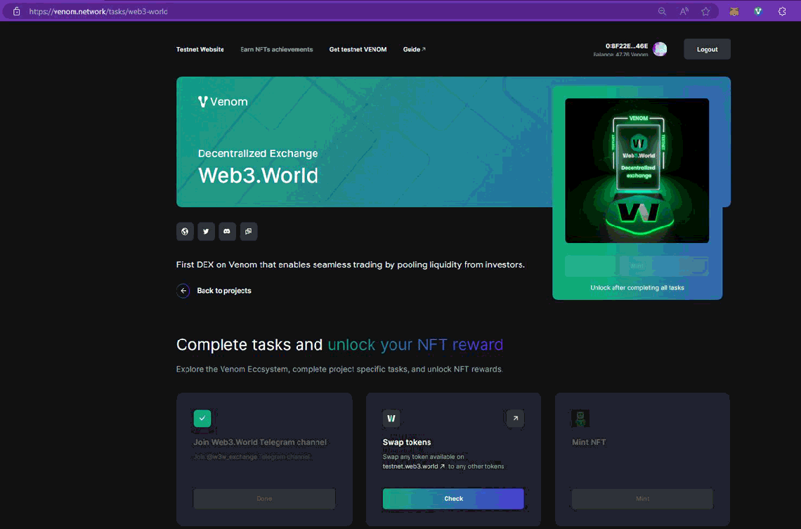 Venom Testnet Campaign task 3