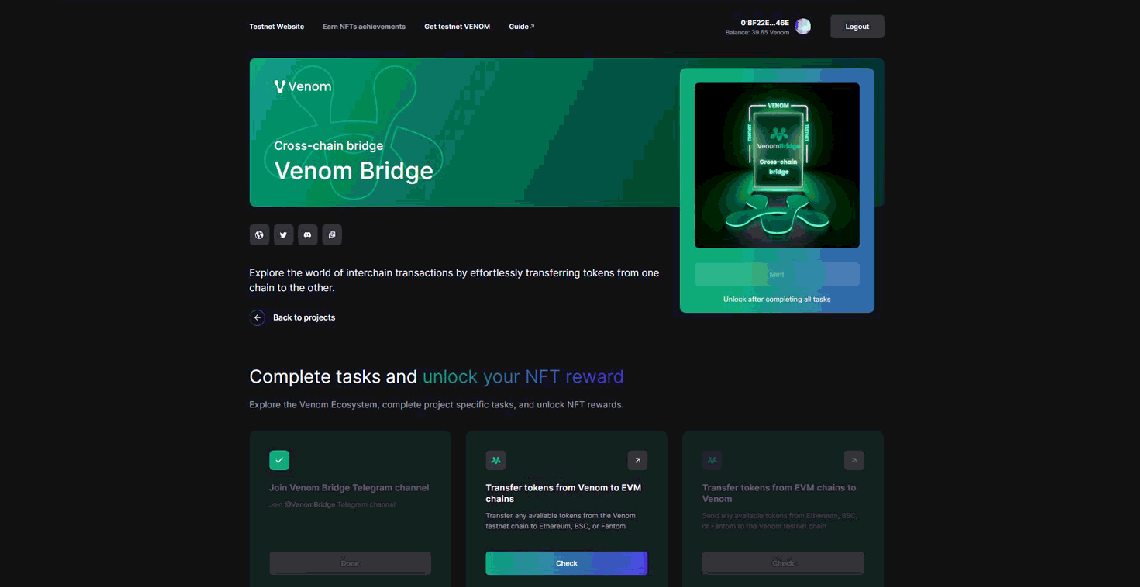Venom Testnet Campaign task 4