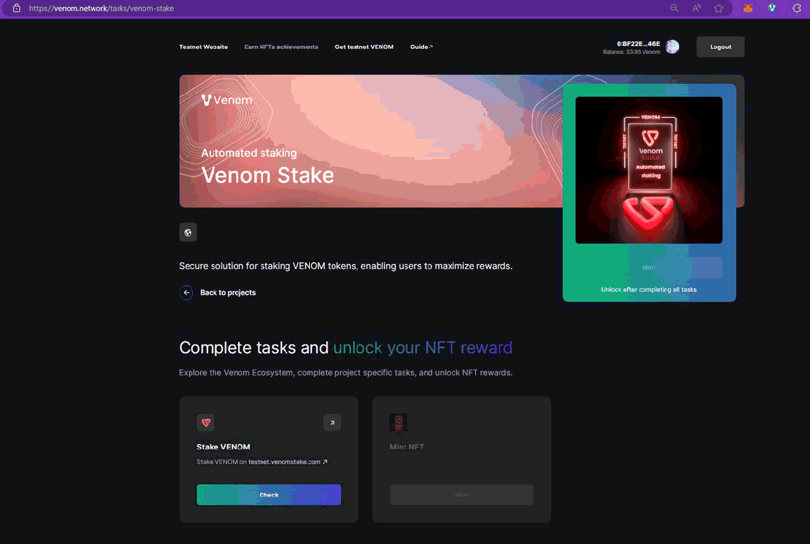 Venom Testnet Campaign task 5