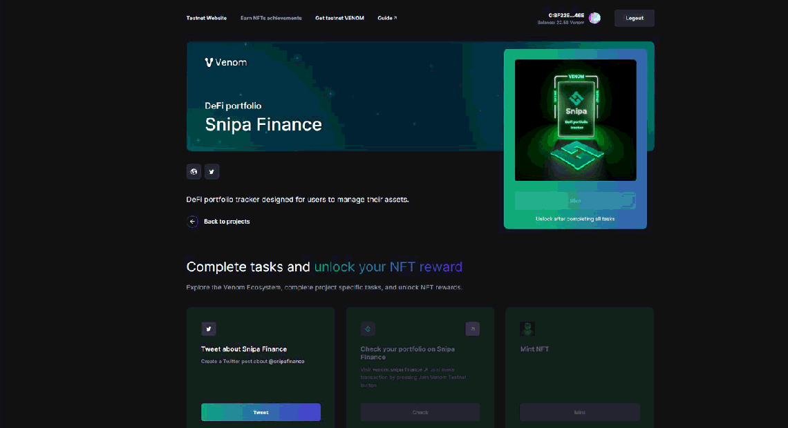 Venom Testnet Campaign task 8