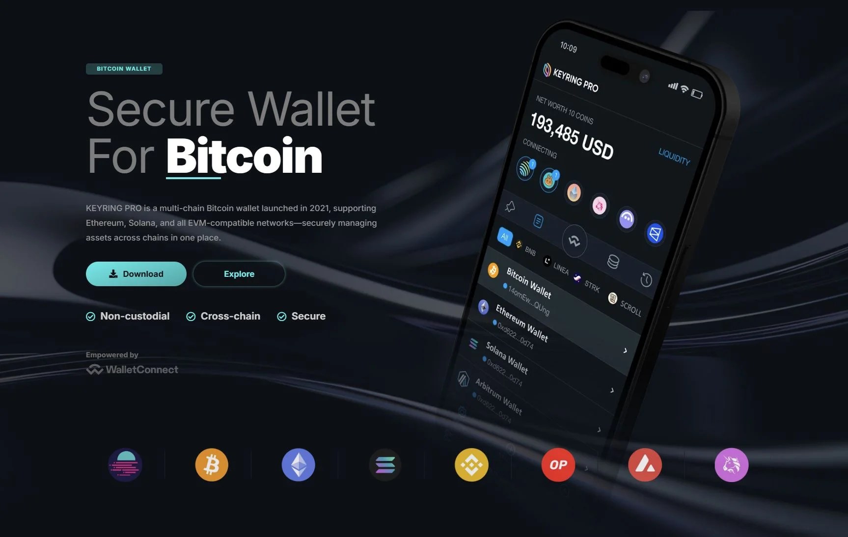 KEYRING PRO | Secure Bitcoin Wallet | Support SOL, ETH, etc.
