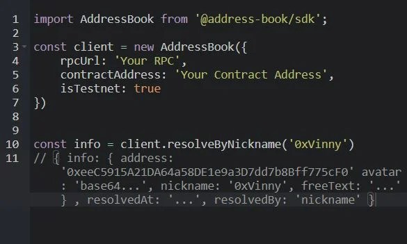 Address Book NFT SDK