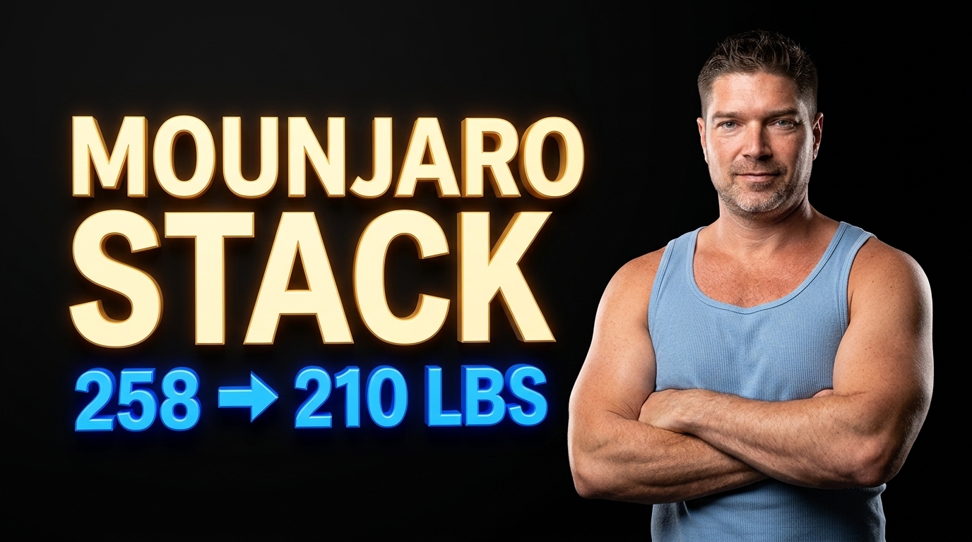 Wayne Stevenson sharing Mounjaro Stacking protocol for 48 lb weight loss from 258 to 210 lbs without muscle loss.