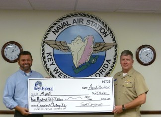 Keys Federal Credit Union Helps Give the Armed Forces a Challenge A person holding a sign - Organization