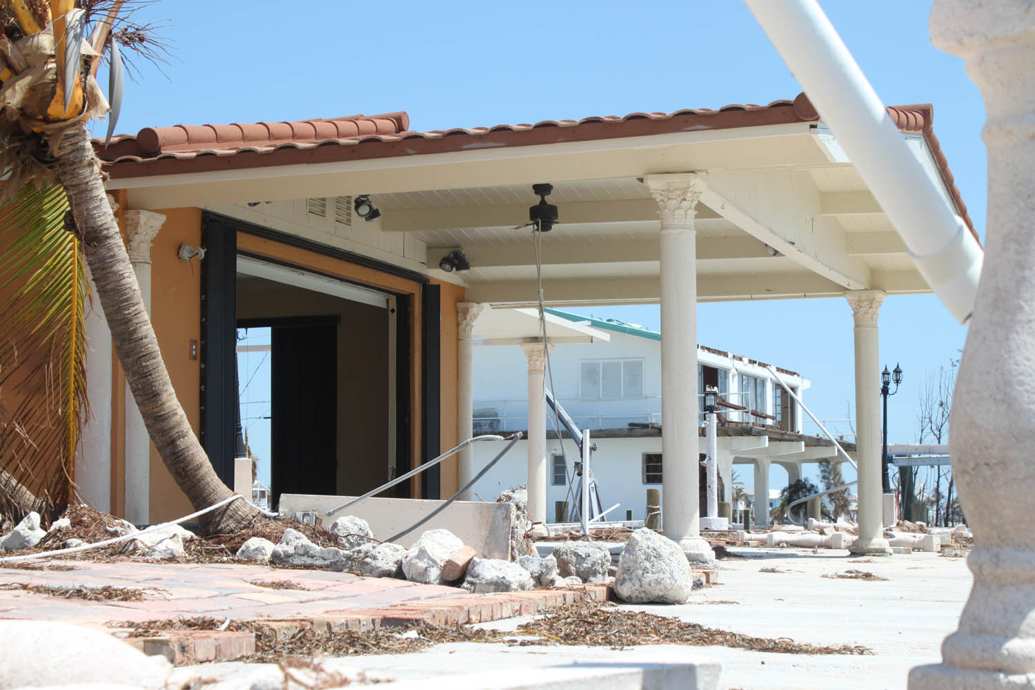 Middle Keys take a wallop - A large white building - House