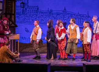 ‘SOMETHING ROTTEN’ BRINGS THE RENAISSANCE TO WATERFRONT PLAYHOUSE a group of people standing on top of a stage